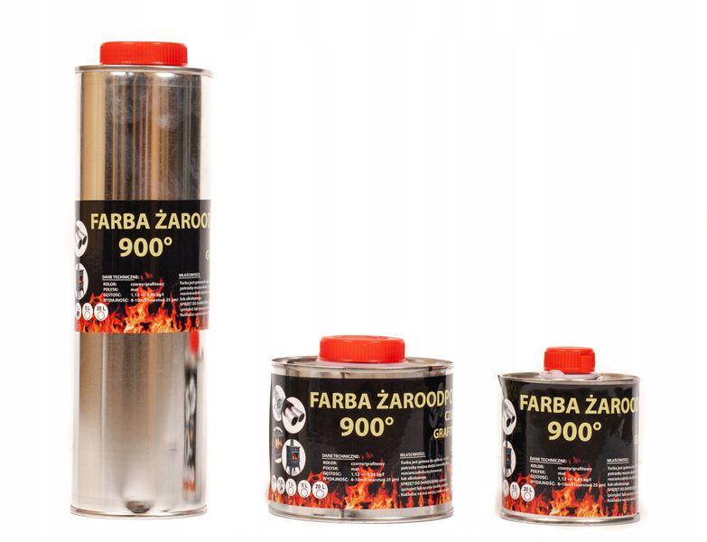 FARBA ŻAROODPORNA DO KOMINÓW TŁUMIKA PIECA 1L zdjęcie 3