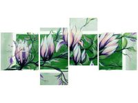 45CM 120CM ZEGAR 4 ELEM SŁODYCZ MAGNOLII ZIELENI ŚCIENNY