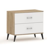 Komoda Pola 2N - 4 szerokości. Dąb Sonoma /biala , nowoczesna komoda