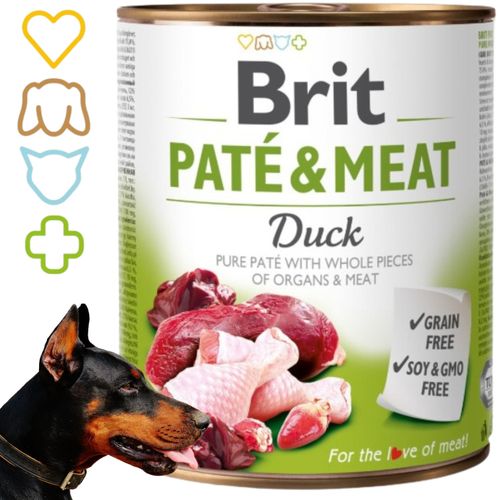 mokra karma dla psa z kaczką brit pate&meat duck 800 g bezzbożowa puszka na Arena.pl