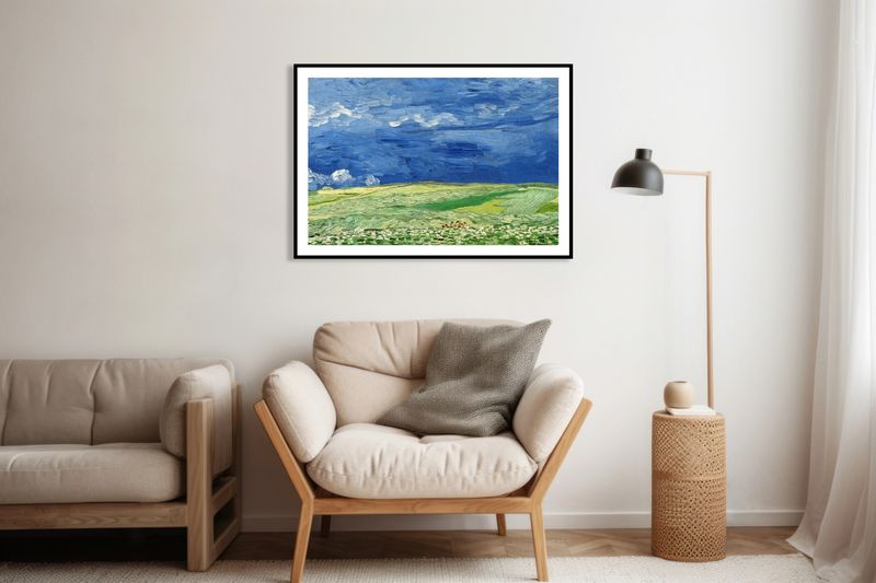 Plakat 60x40cm Wheatfield under Thunderclouds, Van Gogh Vintage zdjęcie 8