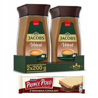 Kawa rozpuszczalna Jacobs Velvet 2x 200g, Prince Polo GRATIS