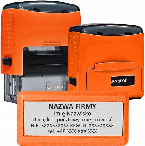 PIECZĄTKA FIRMOWA WAGRAF B3s - do 6 wersów - 47x18mm - 12 kolorów do wyboru na Arena.pl