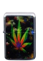 Zapalniczka Benzynowa z Nadrukiem Liścia Marihuany