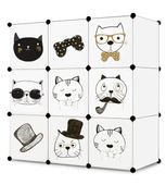 Szafka modułowa dziecięca 9 komór biała z bajkowymi nadrukami