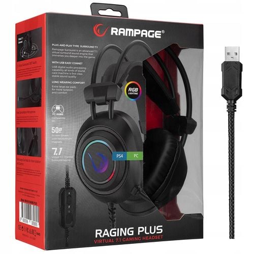 Słuchawki Rampage Raging Plus 7.1 RGB na Arena.pl