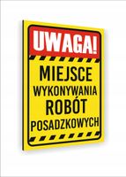 Tabliczka znak informacyjny 30x20 miejsce wykonywania robót osadzkowych