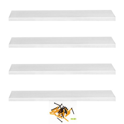 Półki ścienne 4 szt. na przyprawy, książki półki wiszące nowoczesne białe na Arena.pl