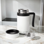 Kubek Termiczny Termos Biały Podwójne Ścianki Duży 450Ml Na Kawę Herbatę