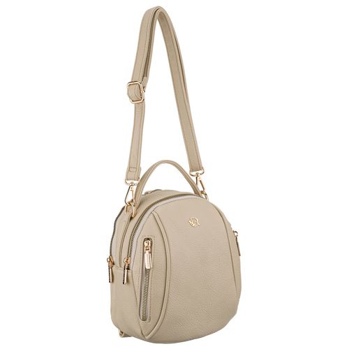 mały plecak damski ze skóry ekologicznej w jasnobeżowym kolorze - rovicky na Arena.pl