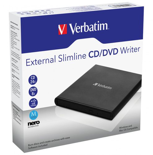 Nagrywarka DVD CD RW do notebooka Verbatim Slimline ZEWNĘTRZNA wąska USB2.0 na Arena.pl