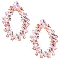 ZŁOTE kolczyki 6cm róż jasne eleganckie NA LATO damskie efektowna biżuteria