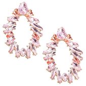 ZŁOTE kolczyki 6cm róż jasne eleganckie NA LATO damskie efektowna biżuteria