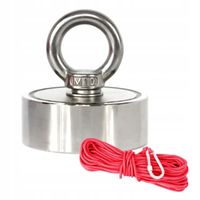 Magnes neodymowy uchwyt boczny 240kg + rękawiczki + lina KD10416