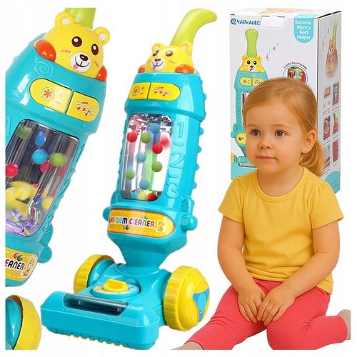 DUŻY ODKURZACZ RĘCZNY PIONOWY dla dzieci INTERAKTYWNY EDUKACYJNY LED MUZYKA na Arena.pl