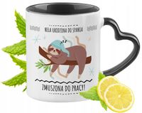 Dla Neli Kubek Czarny Z Uszkiem W Kształcie Serca Na Prezent Z Nadrukiem