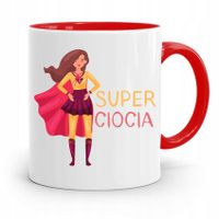 Kubek Czerwony Prezent Dla Cioci Super Ciocia Z Nadrukiem Ze Zdjęciem
