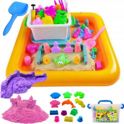 PIASEK KINETYCZNY 5kg +BASEN FOREMKI ŁOPATKA PIASKOWNICA WIADERKO ZESTAW XL na Arena.pl