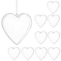 Bombki akrylowe 12cm serce plastikowe decoupage zestaw 10 szt.