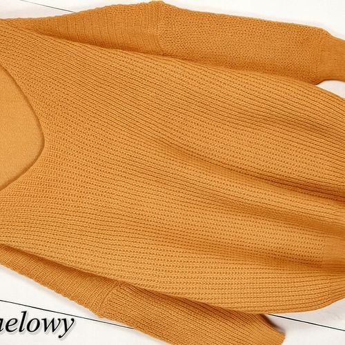 LUŹNY KLASYCZNY DUŻY KOBIECY SWETER OVERSIZE dekolt V kolory XL/XXL na Arena.pl