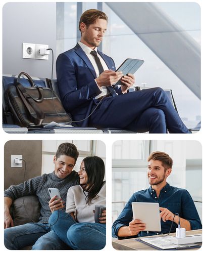 Szybka ładowarka sieciowa GaN 1x USB-C 30W PD Nexode Mini biała na Arena.pl