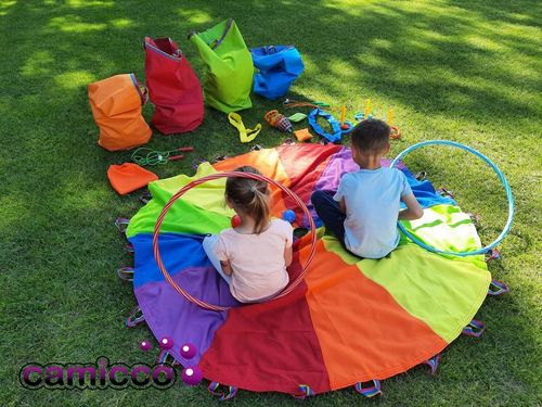 CHUSTA animacyjna 3m spadochron animacyjny dla dzieci tęczowa PROFESJONALNA na Arena.pl