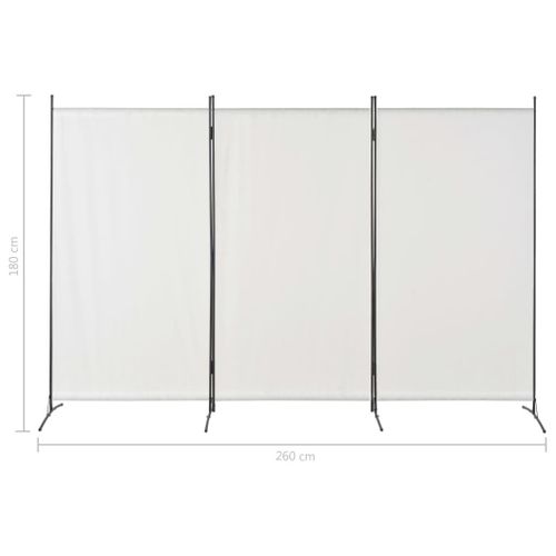 Parawan 3-Panelowy, Biały, 260 X 180 Cm na Arena.pl