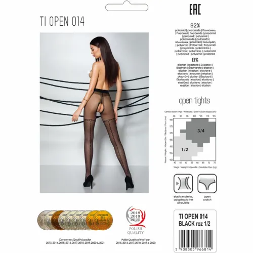 passion tiopen 014 czarne rajstopy z dekoracją 20 den rozmiar 1/2 na Arena.pl