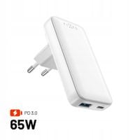Ladowarka FIXED Płaska Ładowarka Sieciowa Slim Traveler GaN 65W 2x USB-C