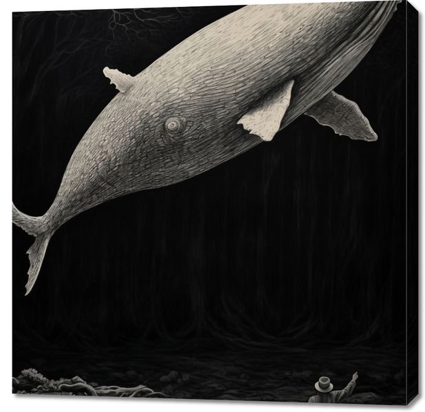 Obraz 90x90cm Biały Wieloryb zdjęcie 1