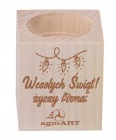 ŚWIECZNIK drewniany GRAWER LOGO NAPIS prezent na święta boże nadrdzenie