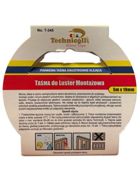 Taśma montażowa do luster Technicqll T-345 5m zdjęcie 5