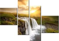 100 70CM OBRAZ 4 ELEM ISLANDZKI KRAJOBRAZ DRUK PŁÓTNO RAMA