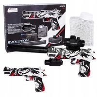 PISTOLET KARABIN AUTOMAT KULKI ŻELOWE LASER TŁUMIK + OKULARY AKUMULATOR