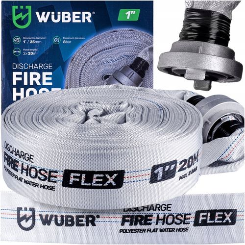 WĄŻ STRAŻACKI DO POMPY BIAŁY FAST-FIX MOCNY DŁUGI DO WODY SZAMBA 1" 20M na Arena.pl