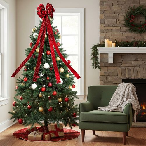 Kokarda Świąteczna Duża Kokardka Dekoracyjna Ozdobna Szpic Czubek Choinkę na Arena.pl