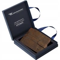 KOCHMANSKI portfel męski skórzany brązowy RFID pionowy skóra
