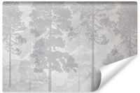 Fototapeta Do Sypialni LAS We Mgle Pejzaż Styl Vintage 90cm x 60cm