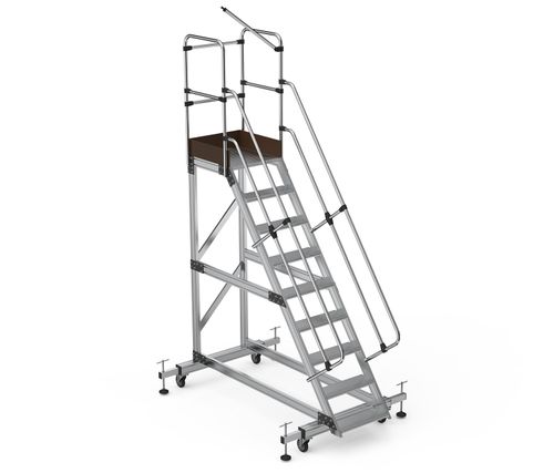 Drabina magazynowa podest jezdny HIGHER 87PRO 8708 8 stopni + podest na Arena.pl