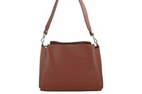 Torebka kuferek na szerokim pasku - Brązowa