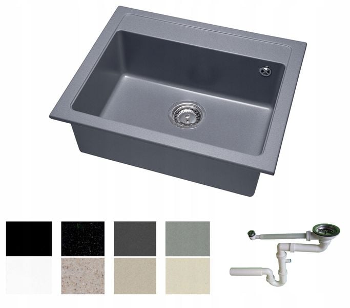 ZLEWOZMYWAK ZLEW GRANIT 58x48 + SYFON 8 kolorów zdjęcie 1