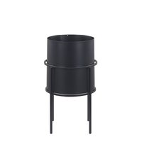 Doniczka na stojaku metalowa 16 x 16 x 28 cm czarna MILEA