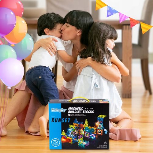 KLOCKI MAGNETYCZNE KONSTRUKCYJNE ŚWIECĄCY TOR PANELE 75 elementów na Arena.pl