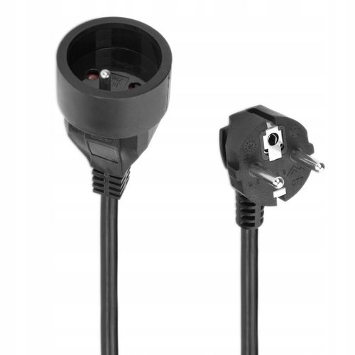 PRZEDŁUŻACZ SIECIOWY 1 GNIAZDO UZIEMIENIE GRUBY ELEKTRYCZNY KABEL RTV na Arena.pl