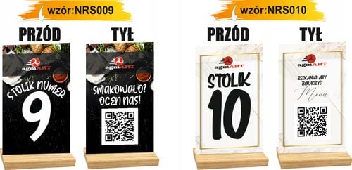 NUMER STOLIKA RESTAURACJA KOD QR LOGO z nadrukiem dużo wzorów na Arena.pl