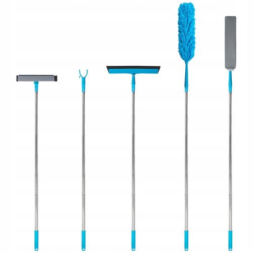 SZCZOTKA DO KURZU PAJĘCZYN TELESKOPOWA MIOTEŁKA DŁUGA 50-260CM 5w1 KOŃCÓWKI na Arena.pl