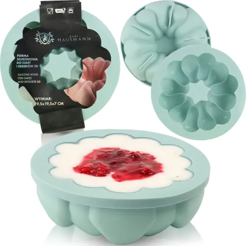 FORMA SILIKONOWA DO DESERÓW BĄBLE 3D OKRĄGŁA MUSY CIASTKA 19,5 x 19,5 CM na Arena.pl