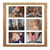 Ramka na 6 zdjęć Hekla 40x40x6 MDF galeria naturalny 1szt.