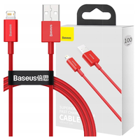 Kabel USB do Lightning Baseus Superior Series, 2.4A, 1m (czerwony)