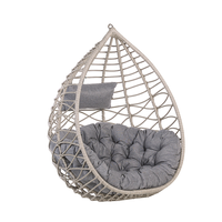 Fotel wiszący rattanowy szary ARSITA